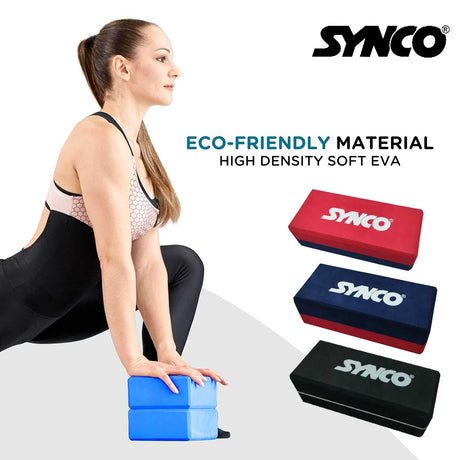 Synco Yoga Bricks - High Density Premium EVA Foam Yoga Brick Assorted color