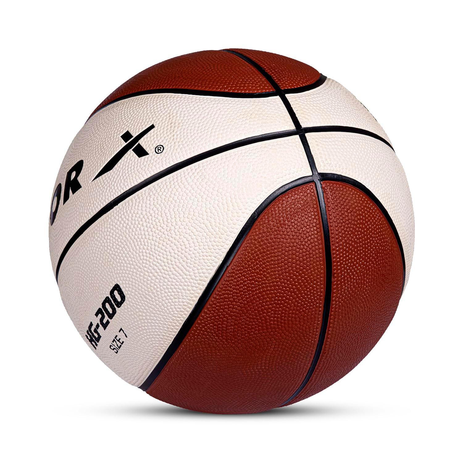 VECTOR X HG-200 FIFA Approved Basketball with Free Air Needle Moulded Tacky Rubber (Color : Brown-Cream) Size: 7