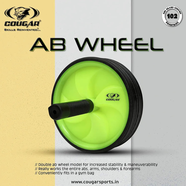 Cougar Dual Wide Ab Roller Wheel for Abs Workouts/Home Gym Abdominal Exercise/Core Workouts for Men and Women 