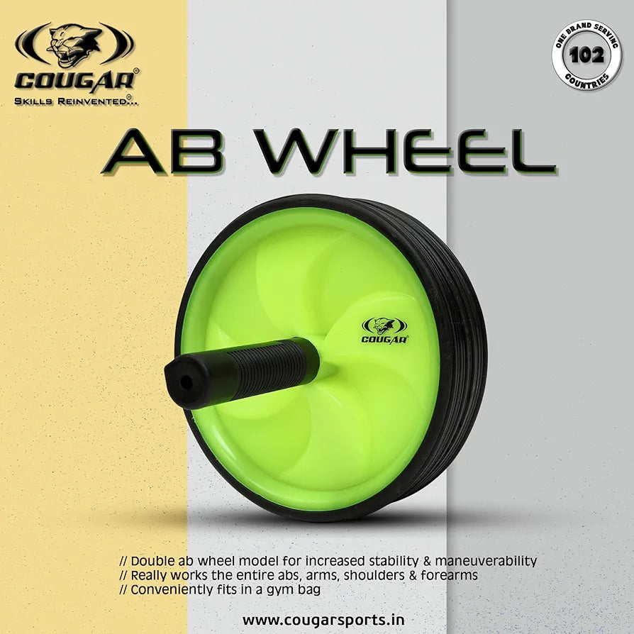 Cougar Dual Wide Ab Roller Wheel for Abs Workouts/Home Gym Abdominal Exercise/Core Workouts for Men and Women 