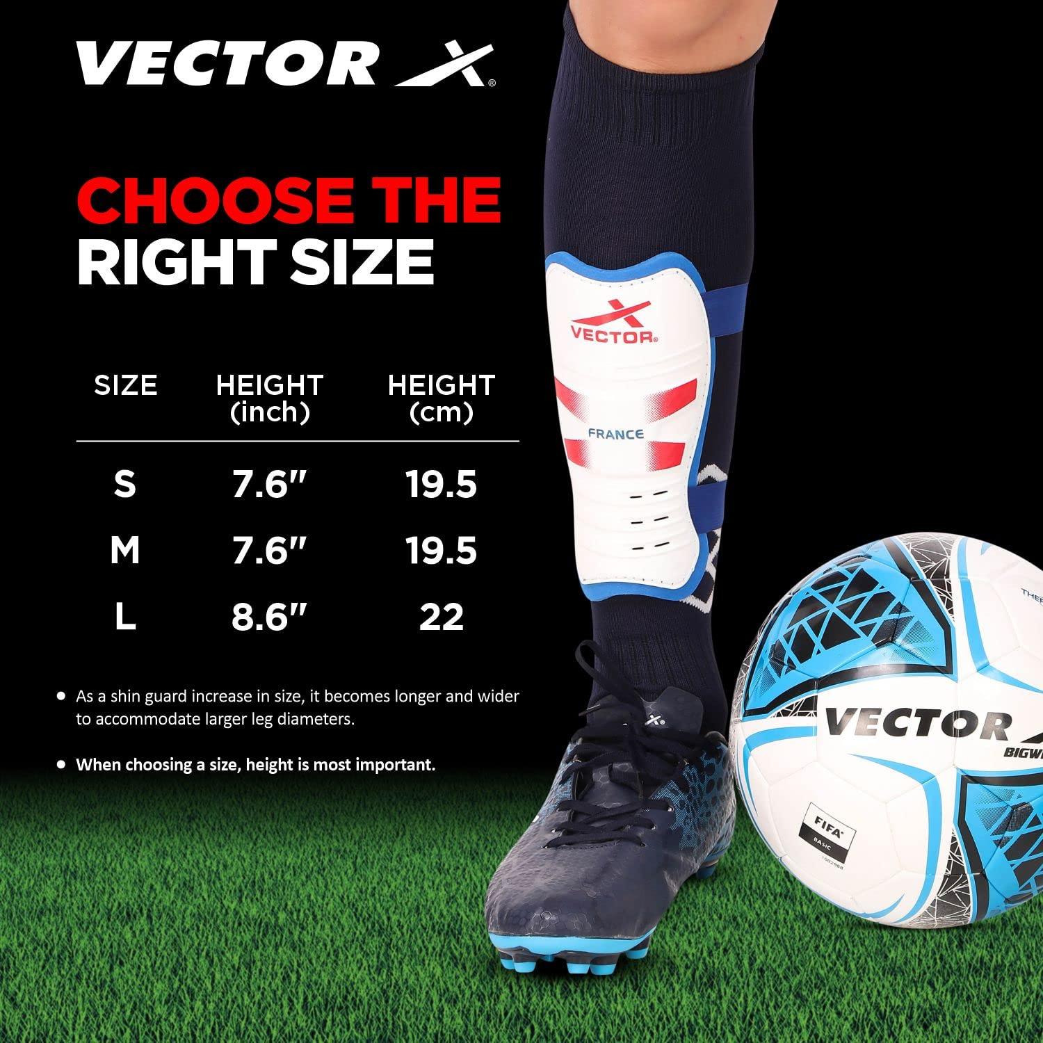 Vector X Liverpool Shinguard | Shinguard for Football | Shinguard for Men| Skoda Single Strap Shinguard | Stockings for Men & Women-Red (Set of 2 pcs)S/M