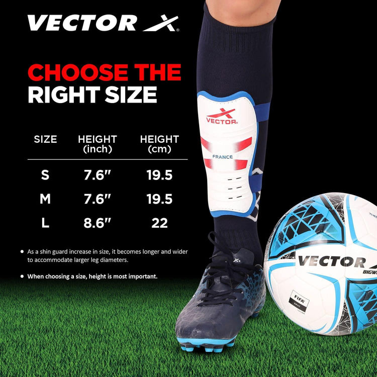 Vector X Liverpool Shinguard | Shinguard for Football | Shinguard for Men| Skoda Single Strap Shinguard | Stockings for Men & Women-Red (Set of 2 pcs)S/M