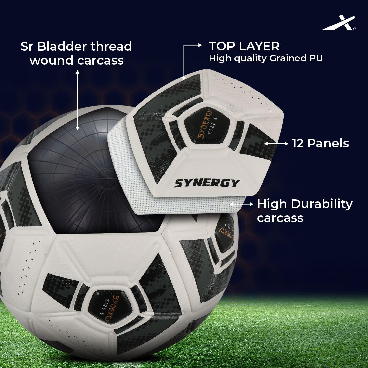 VECTOR X Synergy Thermo Fusion Embossed PU Football - Size: 5 (Pack of 1)