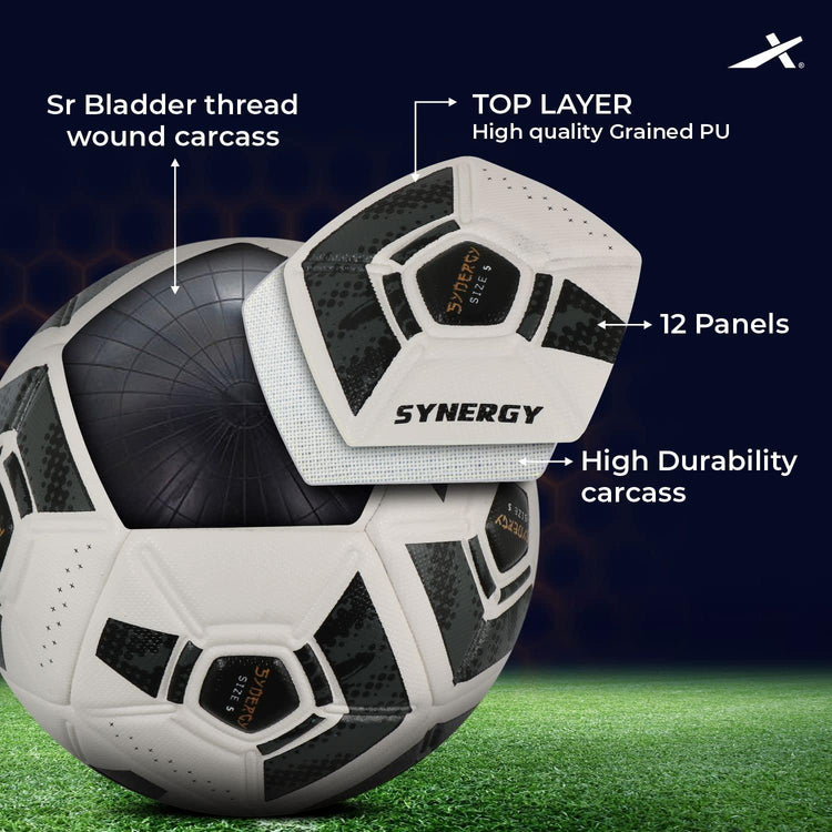 VECTOR X Synergy Thermo Fusion Embossed PU Football - Size: 5 (Pack of 1)