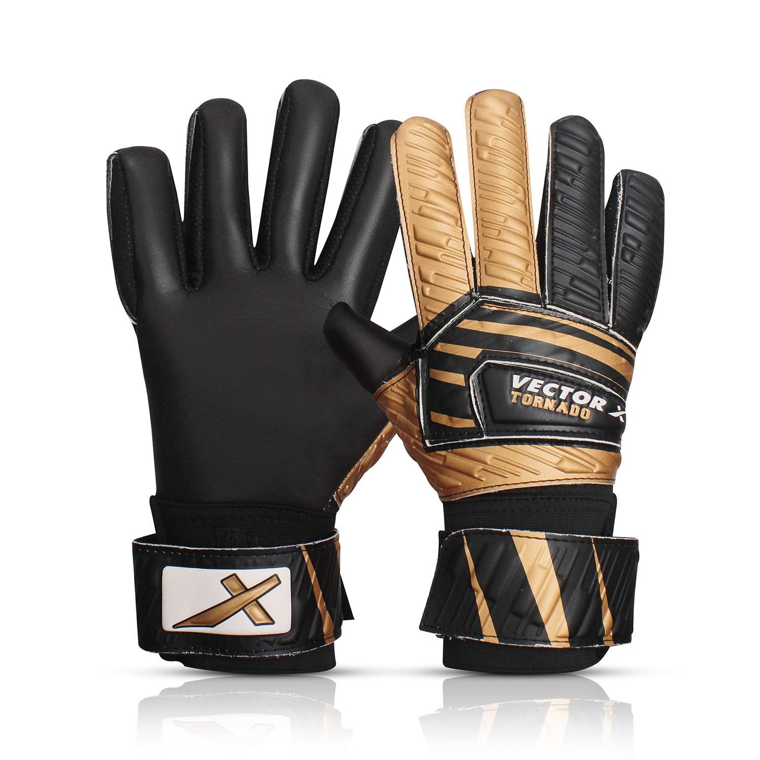 VECTOR X Torando Goalkeeping Gloves (Black, Gold)