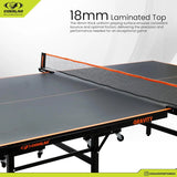 COUGAR  Carbon Table Tennis Table Black Top | Thickness 25Mm with Net Set, Table Cover, Features Quick Assembly and Play Back Mode