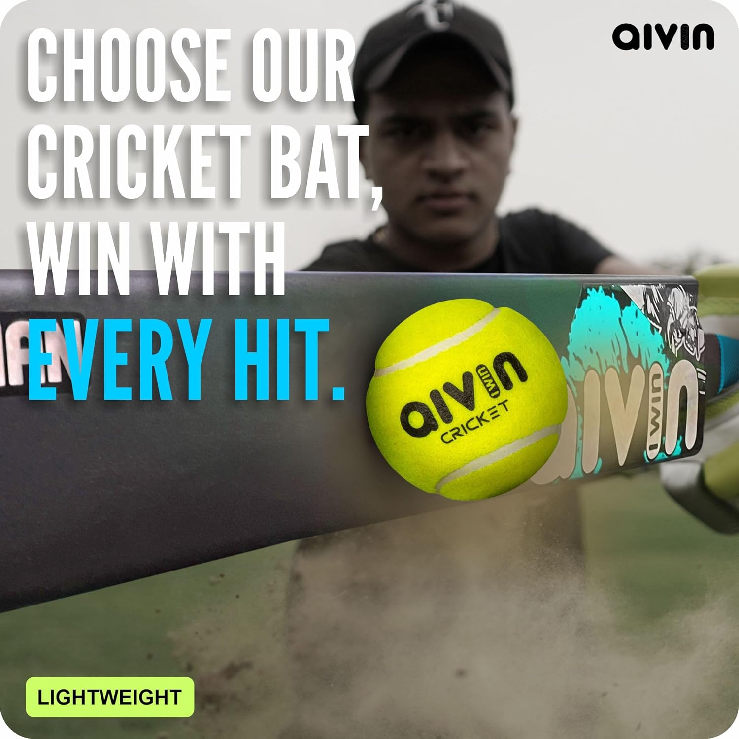 Aivin HIT-MAN Heavy Duty PVCPlastic Cricket Bat, Standrad Size (34” X 4”) Premium Bat for All Age Groups – BoysGirlsAdults Heavy Duty Black Plastic Cricket Bat (BlackBlue)