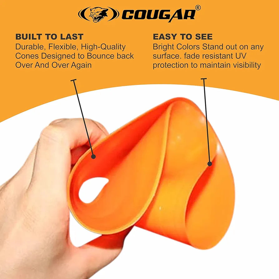 COUGAR Cone Marker, Cone Marker Set, Saucer Cones - Pack of 20, Space Marker, Ground Marker , Agility Training Equipment