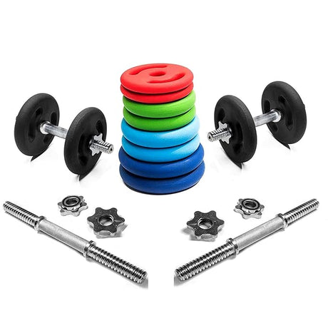 Kakss Neoprene Weight Plates Home Gym Set with Dumbbell Rod | Kakss Exporters (Kakss Fitness)