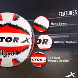Vector X Flame Hand sewn Volleyball With Pump (18panels)