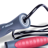 Vector X IR-97132 Skipping Jump Rope for Speed Skipping. Lightweight Jump Rope for Women, Men, and Kids(Pink-Grey)