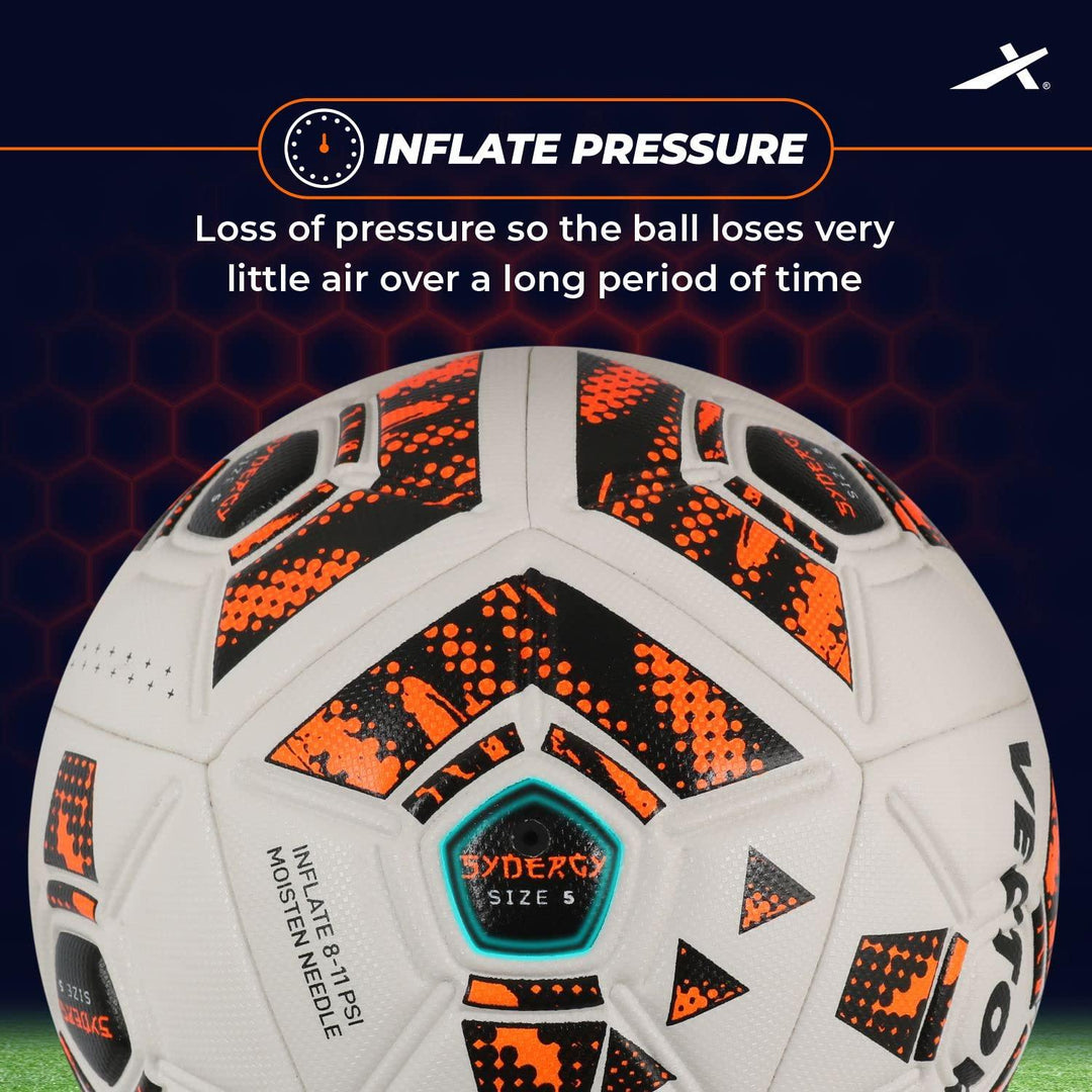 VECTOR X Synergy Thermo Fusion Embossed PU Football - Size: 5 (Pack of 1)