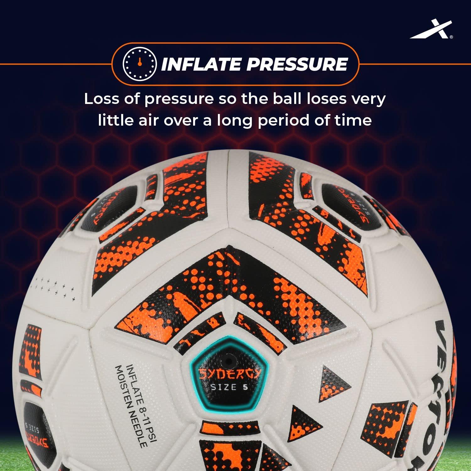 VECTOR X Synergy Thermo Fusion Embossed PU Football - Size: 5 (Pack of 1)