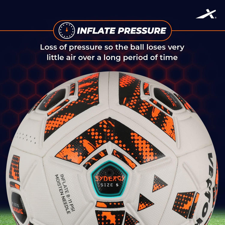 VECTOR X Synergy Thermo Fusion Embossed PU Football - Size: 5 (Pack of 1)