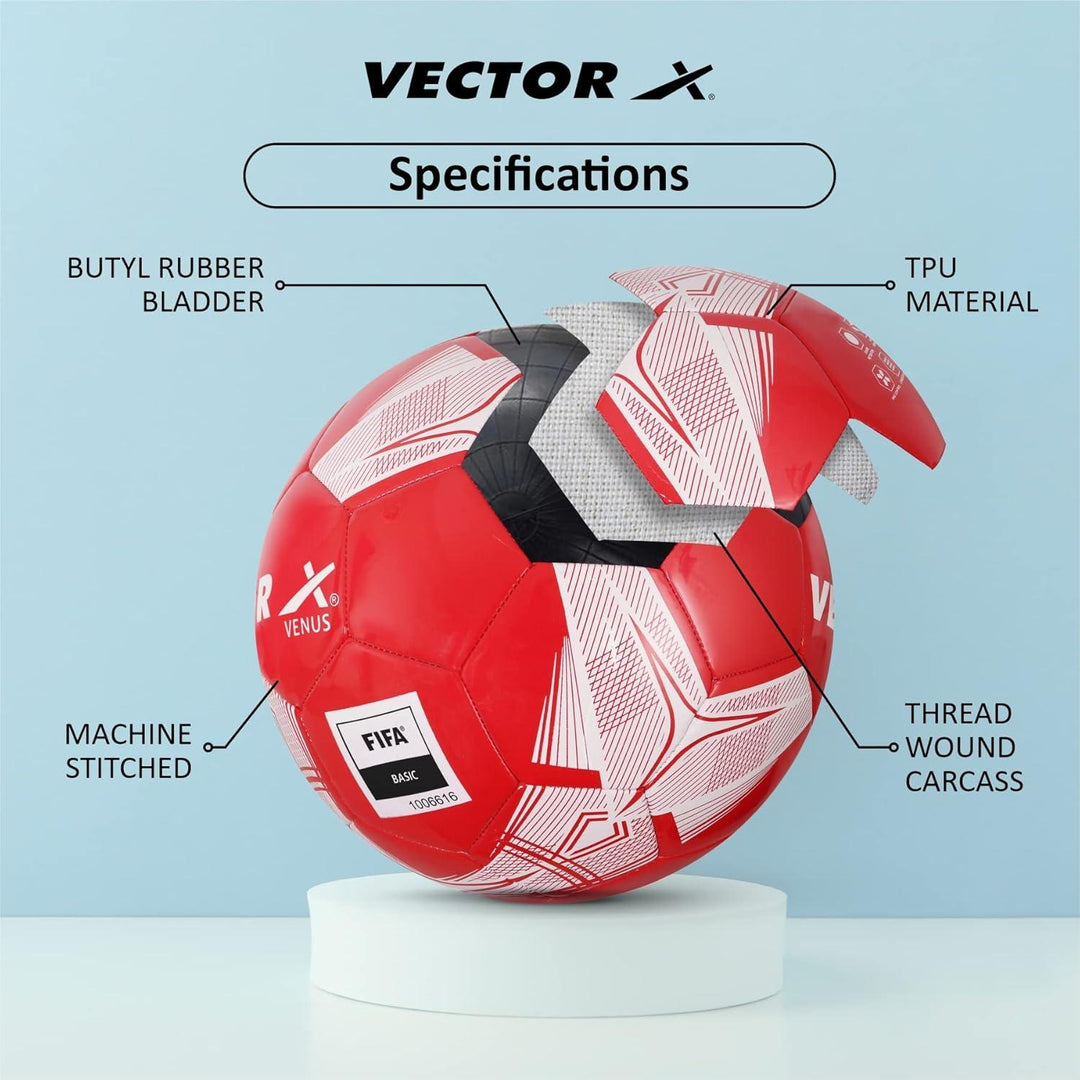 Vector X Venus TPU Machine Stitched Football- Size: 5(Pack of 1)