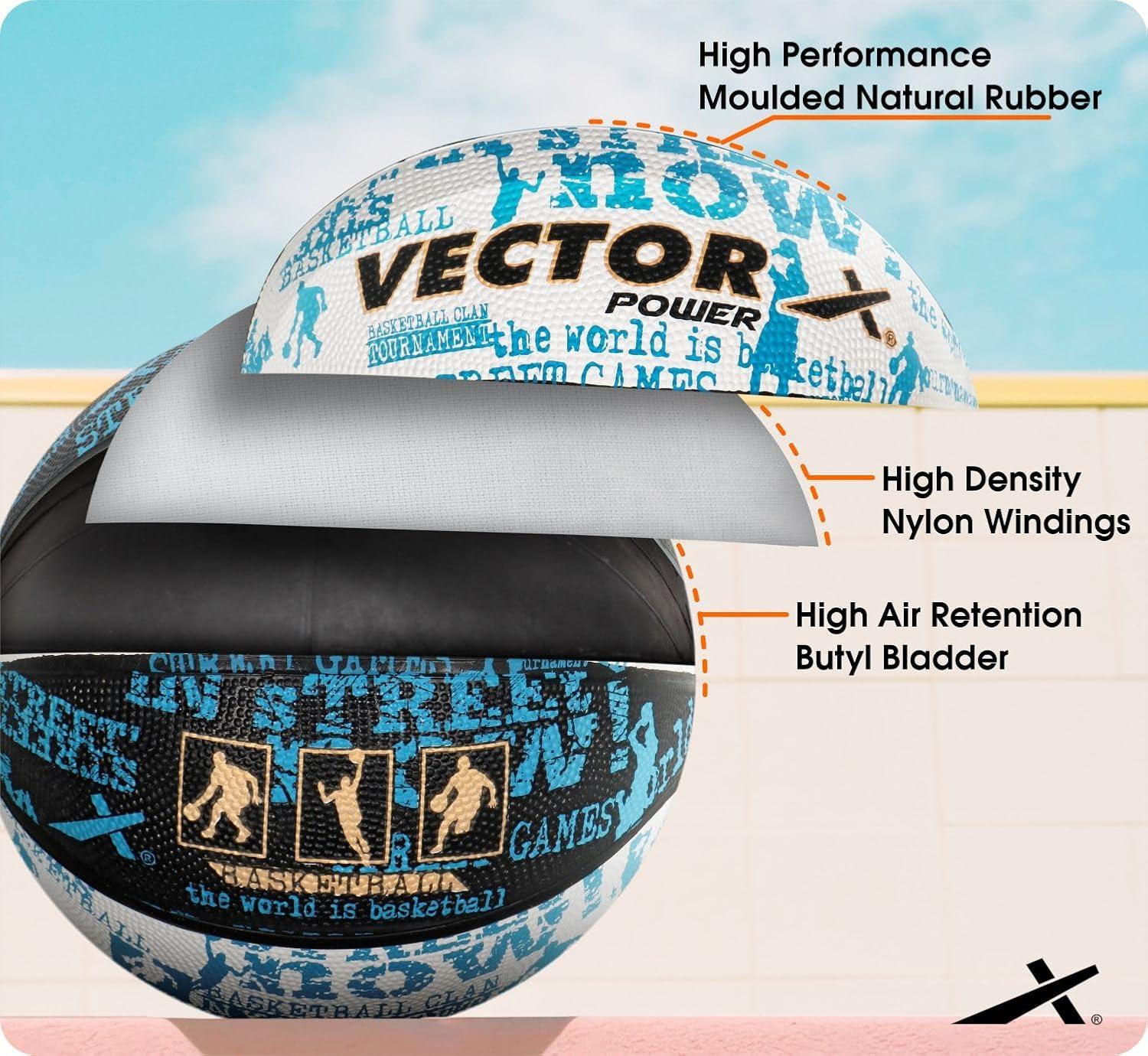 VECTOR X POWER Basketball With Pump and Free Air Needle - Size-7