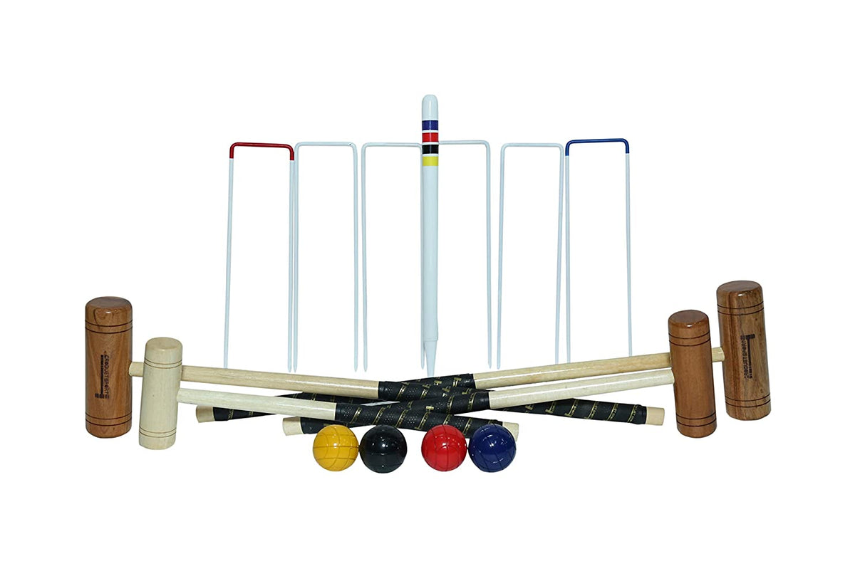 Synco Croquet Sport Family Croquet Set 4 Player, Family Set with Croquet Balls and Accessories (38 Inch)