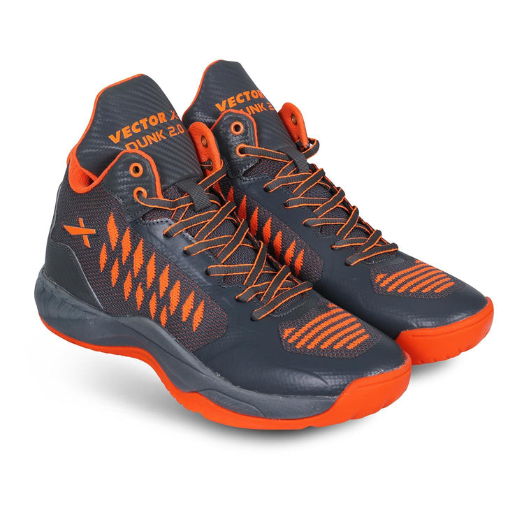 VECTOR X DUNK-2.0 Walking Shoes For Men (Grey, Orange)