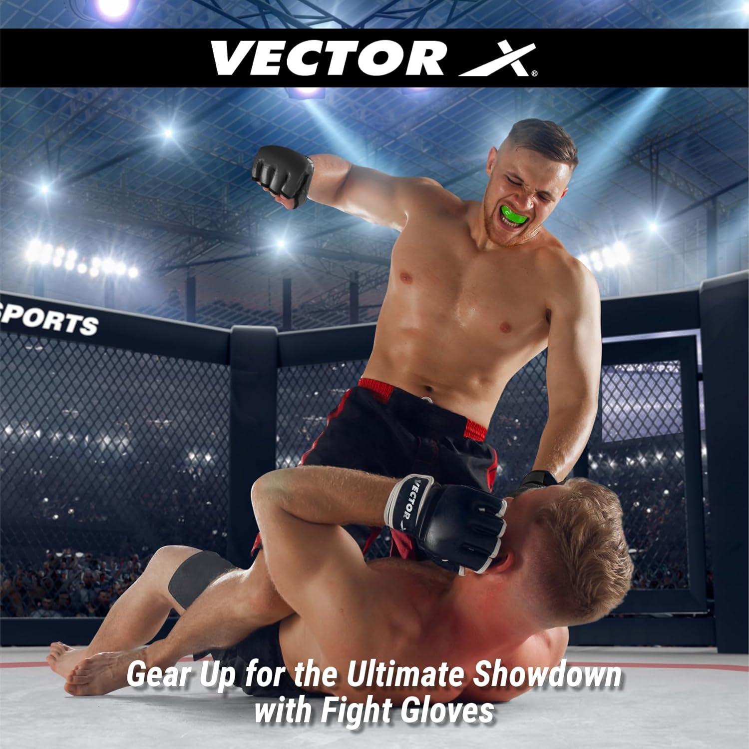 Vector X Attack MMA Black Thumb Protection Grappling Gloves