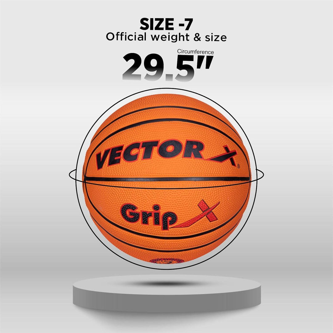 Vector X GRIP X Cellular 14 Panels Basketball with Free Air Needle (Color : Orange)