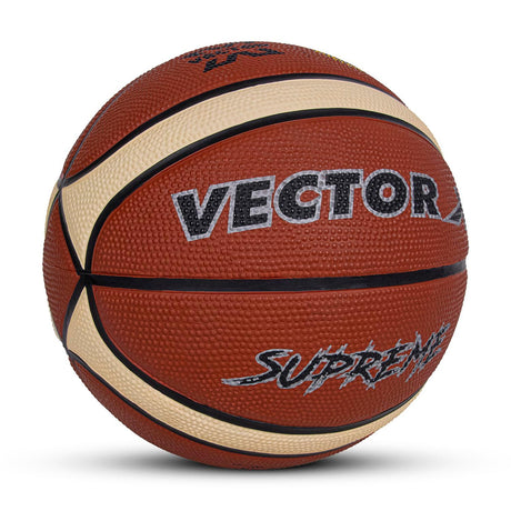 Vector X Supreme Basketball Fedration of India Official Match Ball | 14 Pannels | Rubberised Bladder | Professional Basketball
