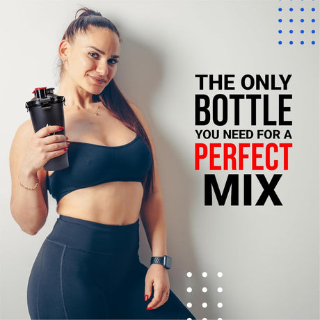 Vector X Dual Shaker/Sipper Bottle with two Compartment for Storing Different Drinks (PACK OF 1)