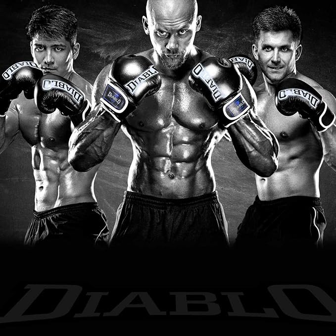 Diablo Fitness Training Synthetic Leather Black Boxing Gloves | Kibi Sports