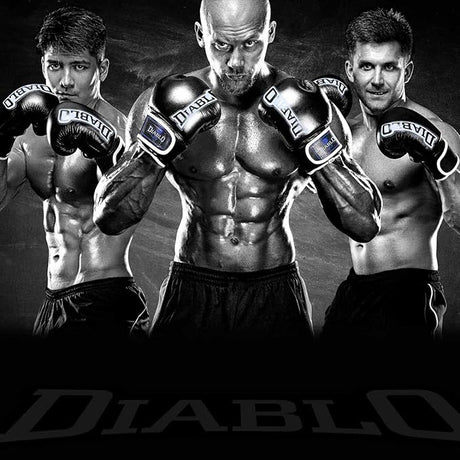 Diablo健身训练合成皮革黑色拳击手套 | Kibi Sports