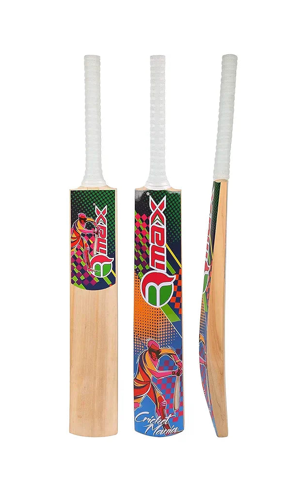 RMax Kashmir Willow Leather Ball Cricket Bat with Bat Cover 