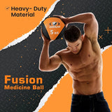 COUGAR Fusion Medicine Ball 4kg for Functional Strength & Core Training – Non-Slip Grip, Soft Surface Weighted Ball for Full Body Workouts, Crossfit, Rehab & Home Gym Fitness Equipment