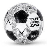 Vector X Black & White Football/Rubberized Hand Stitched Football/32 Panel/Suitable for Hard Ground Without Grass/Training Football/for Men/Women/Size - 5 (Black/White)