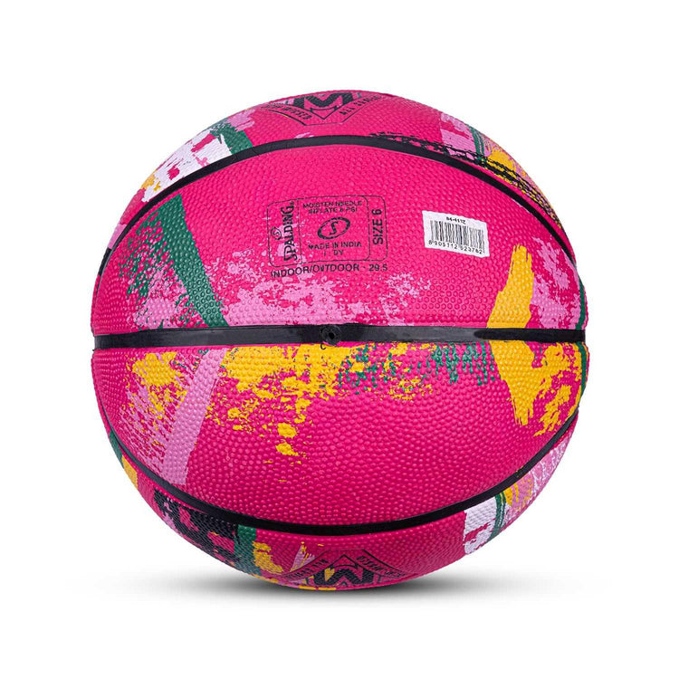 Spalding 8 Panel Marble Rubber Moulded Indoor/Outdoor Basketball with Butyl Bladder, Black, Size: 7 (Suitable for Practice/Match/Training) + Free Air Needle