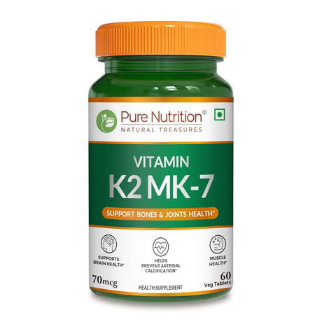 Vitamin K2 MK-7 with Vitamin D3  Bone & Heart Health | 60 Veg Tablets