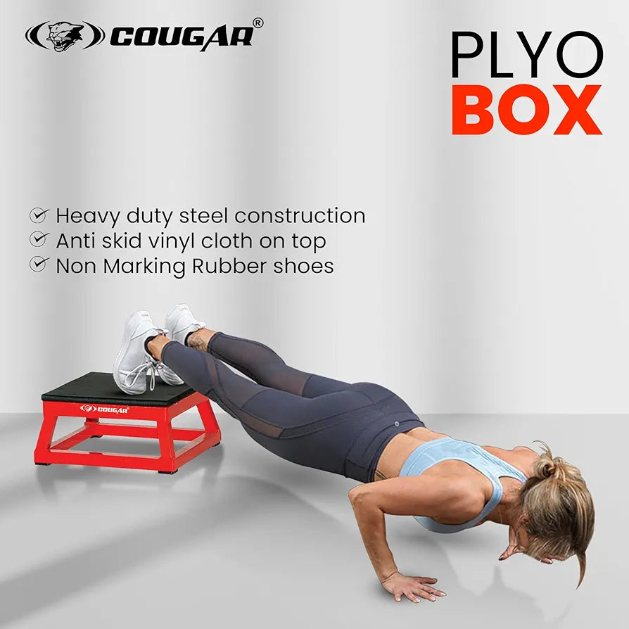 Cougar PLYO Box, Jumping Box, Aerobic Step Board Platform Stepper Heights of 6" Stepper  