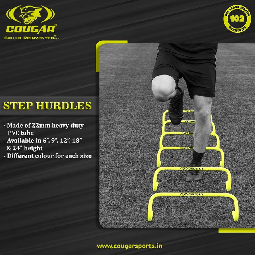 Cougar Agility Eco Hurdle, Step Speed Soccer Training Hurdles, Sizes: 18", 