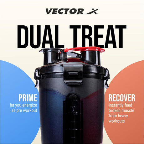 Vector X Dual Shaker/Sipper Bottle with two Compartment for Storing Different Drinks (PACK OF 1)