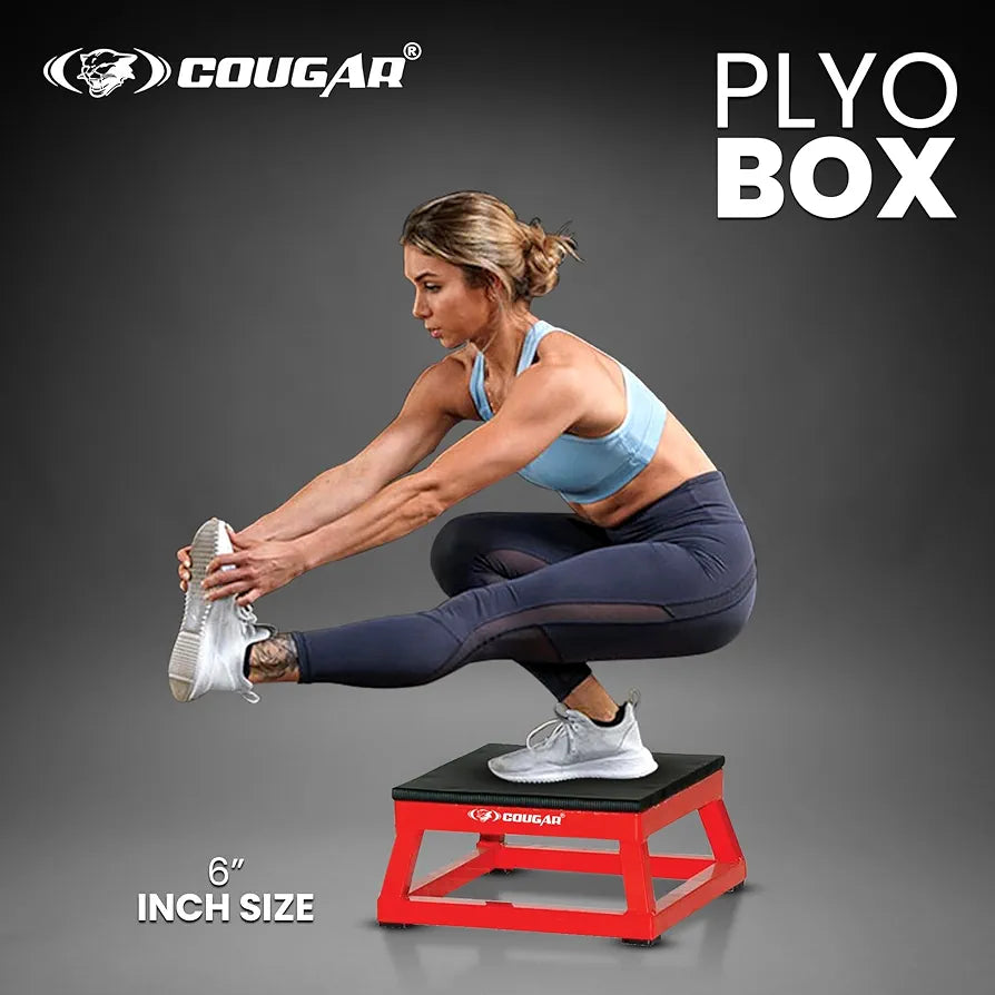 Cougar PLYO Box, Jumping Box, Aerobic Step Board Platform Stepper Heights of 6" Stepper  