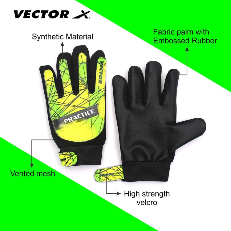 VECTOR X Practice Goalkeeping Gloves (Black, Green)