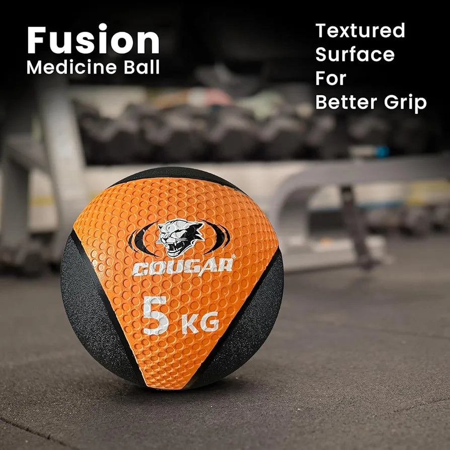 COUGAR Fusion Medicine Ball 4kg for Functional Strength & Core Training – Non-Slip Grip, Soft Surface Weighted Ball for Full Body Workouts, Crossfit, Rehab & Home Gym Fitness Equipment