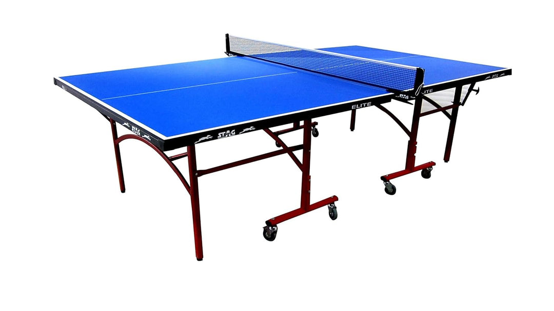 STAG GLOBAL Elite Series Professional Table Tennis Table- 2023 Model with 2 TT Rackets, 6 Balls, 1 Table Cover & Clamp Net