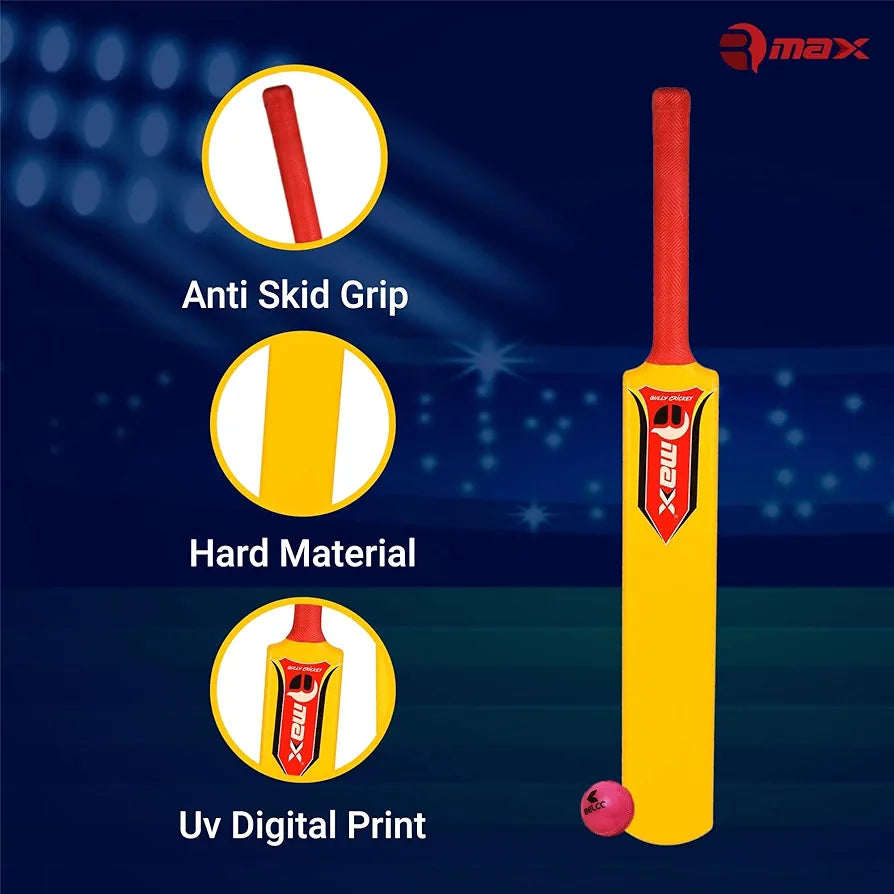 Rmax Plastic Cricket kit for Tennis, Rubber & Wind Ball All Age Groups and Sizes  