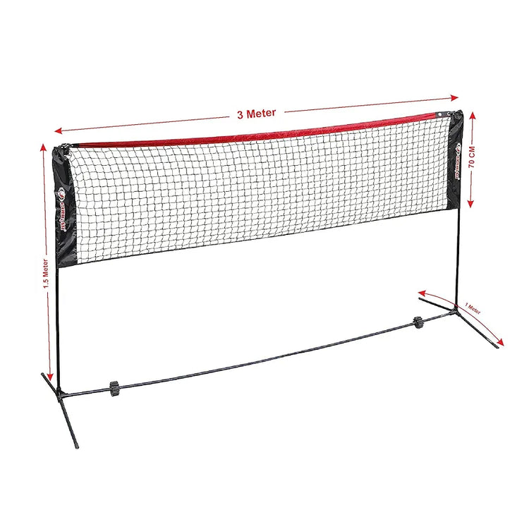 COUGAR Badminton Net Set, Portable Outdoor Badminton Net Set with Foldable Stand Steel Frame Poles and Carry Bag - 3 Meter