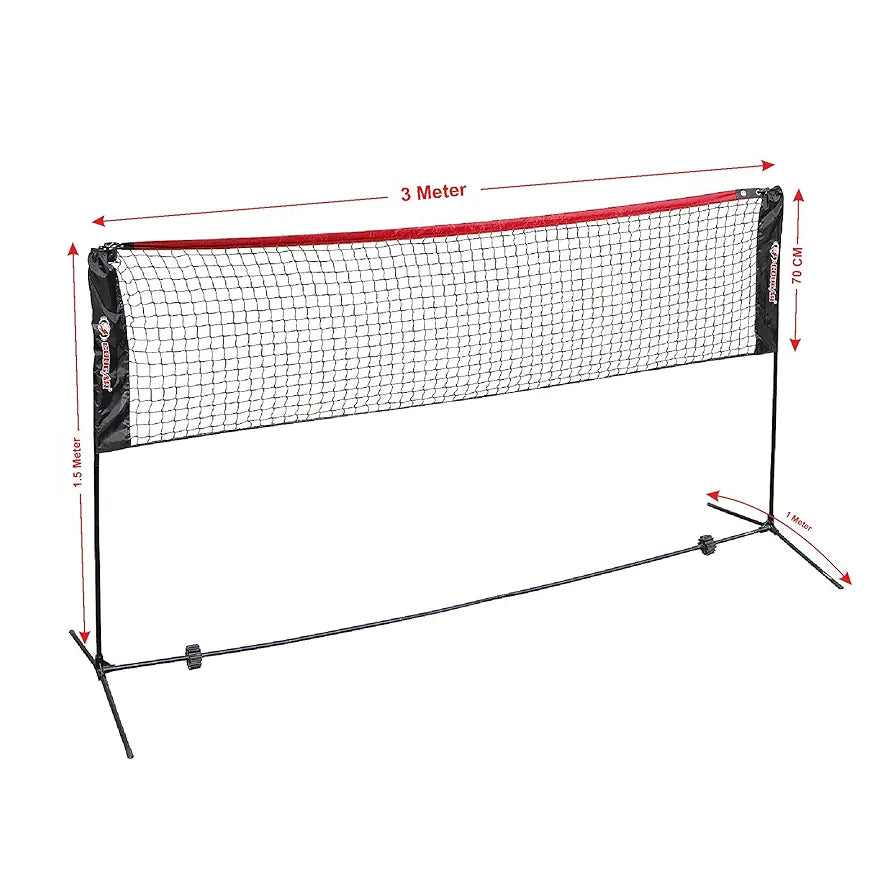 COUGAR Badminton Net Set, Portable Outdoor Badminton Net Set with Foldable Stand Steel Frame Poles and Carry Bag - 3 Meter