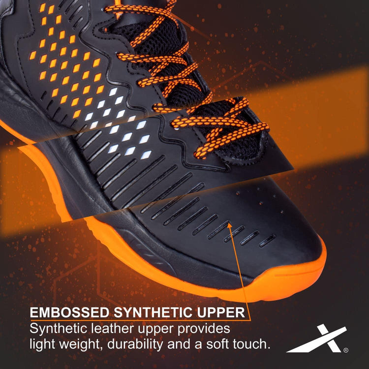 VECTOR X Cosmic Basketball Shoes For Men (Blk-Orng)