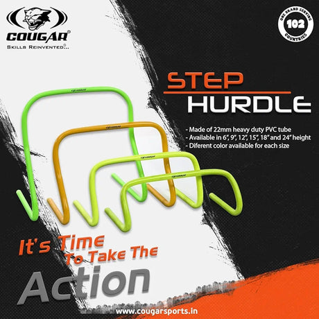 COUGAR Agility Eco Hurdle, Step Speed Soccer Training Hurdles,PVC Tube Built Agility Hurdles for Field Training and Speed Coordination Size: 24", 