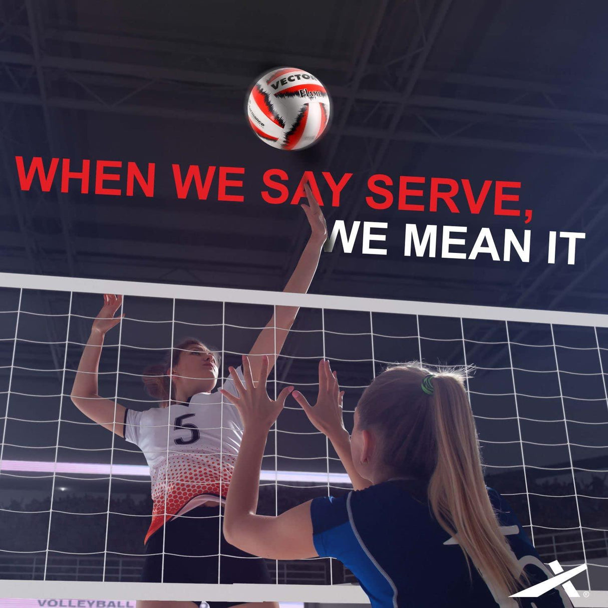 Vector X Flame Hand sewn Volleyball With Pump (18panels)