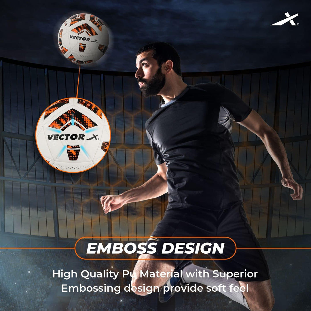 VECTOR X Synergy Thermo Fusion Embossed PU Football - Size: 5 (Pack of 1)
