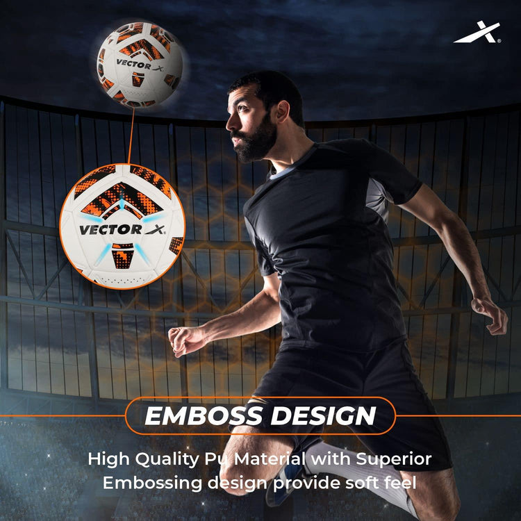 VECTOR X Synergy Thermo Fusion Embossed PU Football - Size: 5 (Pack of 1)