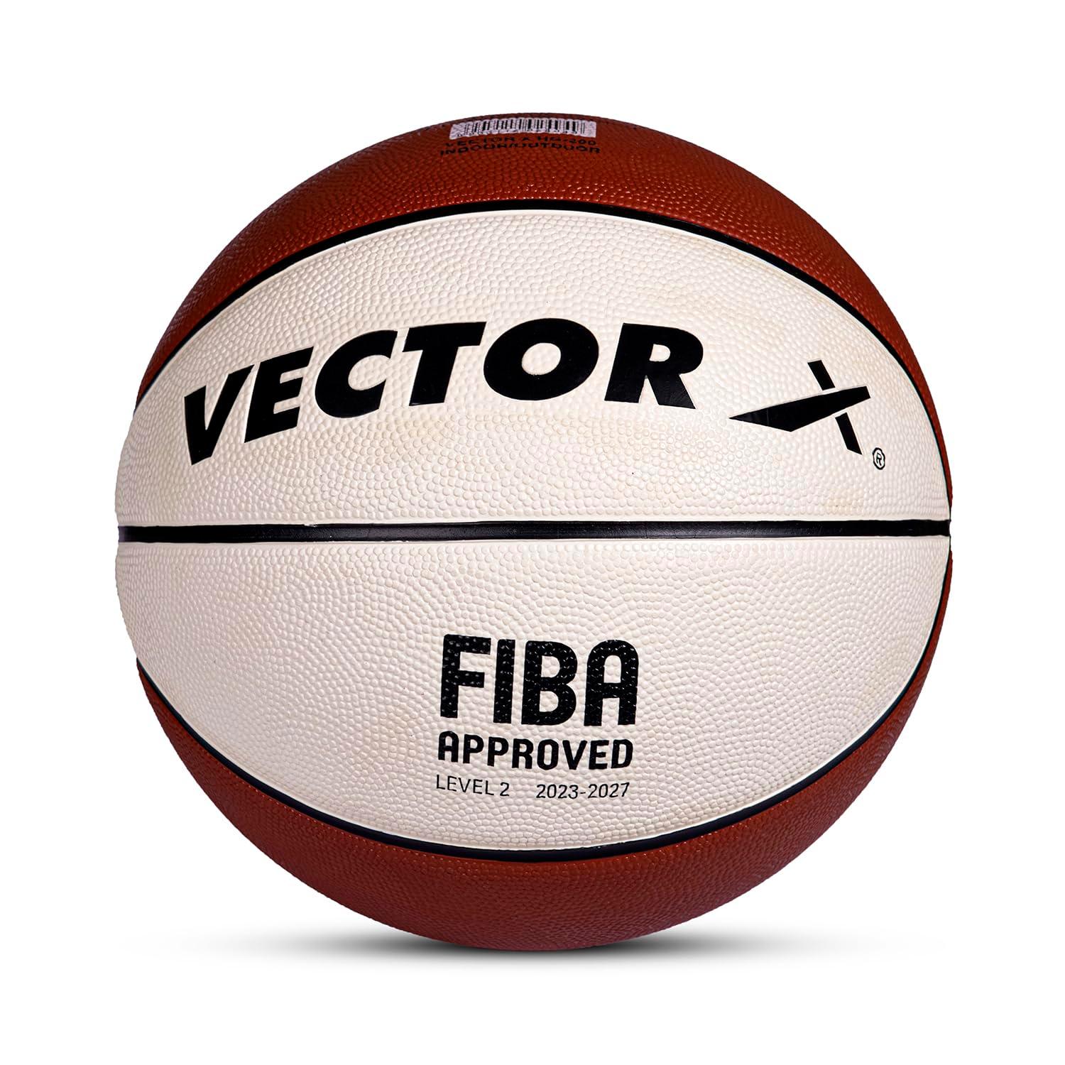VECTOR X HG-200 FIFA Approved Basketball with Free Air Needle Moulded Tacky Rubber (Color : Brown-Cream) Size: 7