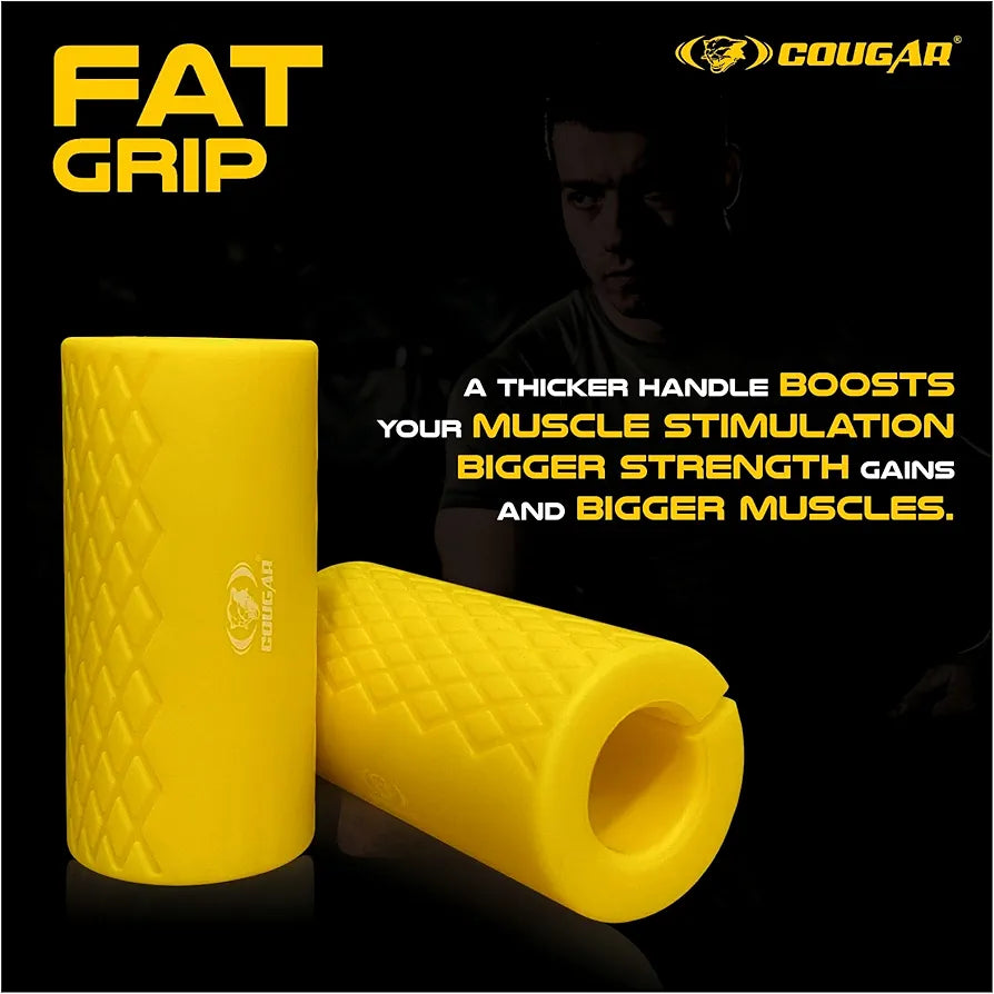 COUGAR Rubber Thick Bar Grips Turns Barbell Hand/Fitness Grip